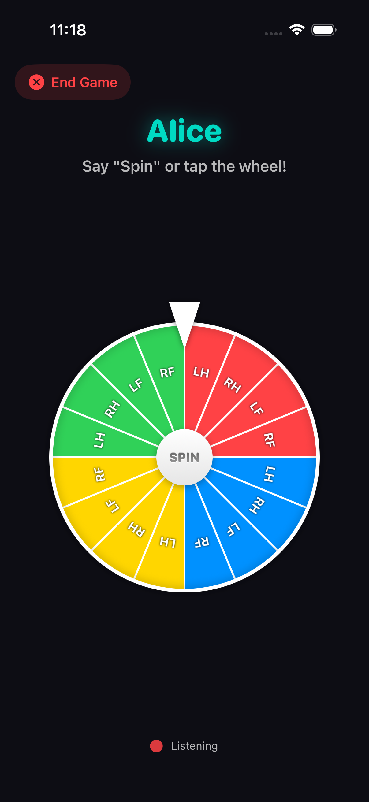 SpinCall on iPhone — Multiplayer spin with rotating turns